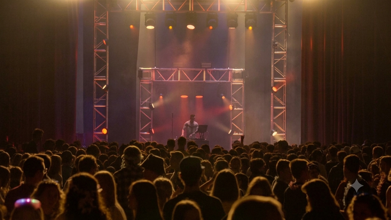 Utah DJ on large arena stage